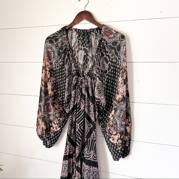 Free People Seven Wonders Black and Pink Floral Mini Dress - Picture 8 of 11